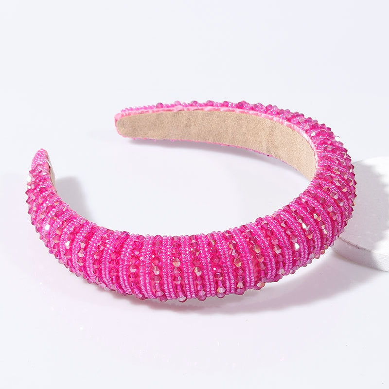 Simple pearl red thin sponge headband