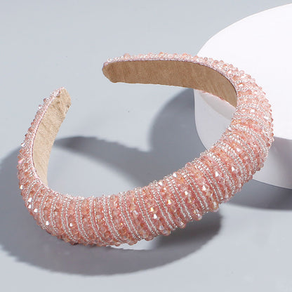 Simple pearl red thin sponge headband