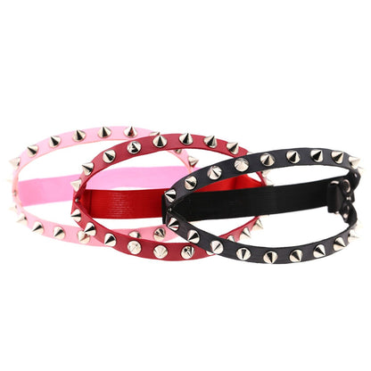Sexy Decorative Punk Hip Hop Leather Double Row Rivet Garter Belt