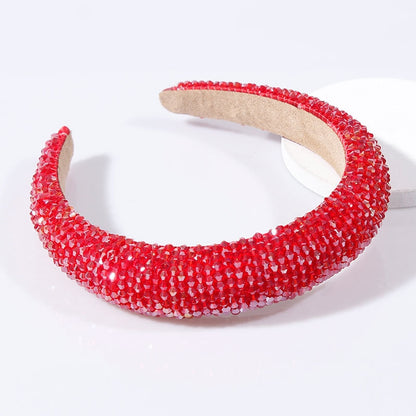 Simple pearl red thin sponge headband