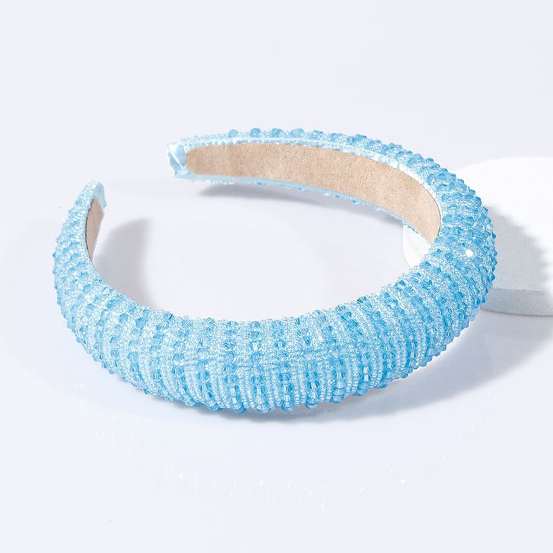 Simple pearl red thin sponge headband