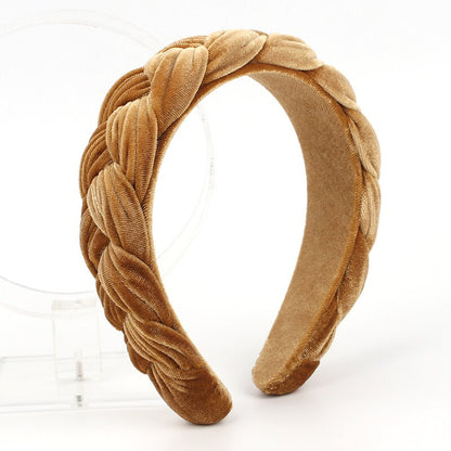 Gold Velvet Braid Headband