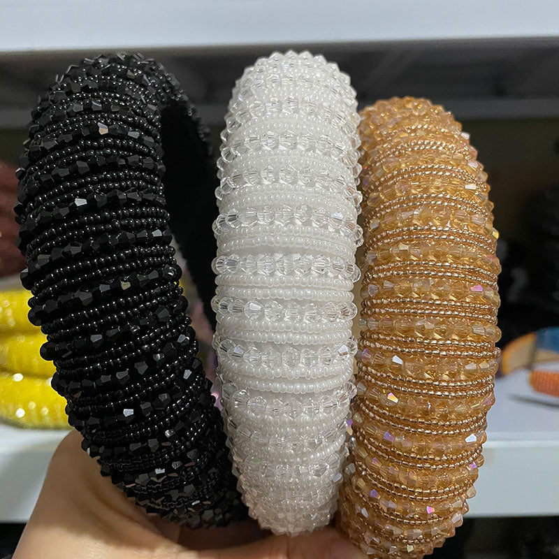 Simple pearl red thin sponge headband