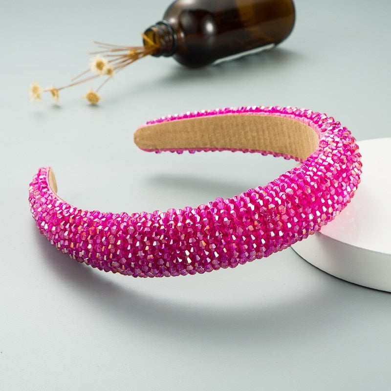 Simple pearl red thin sponge headband