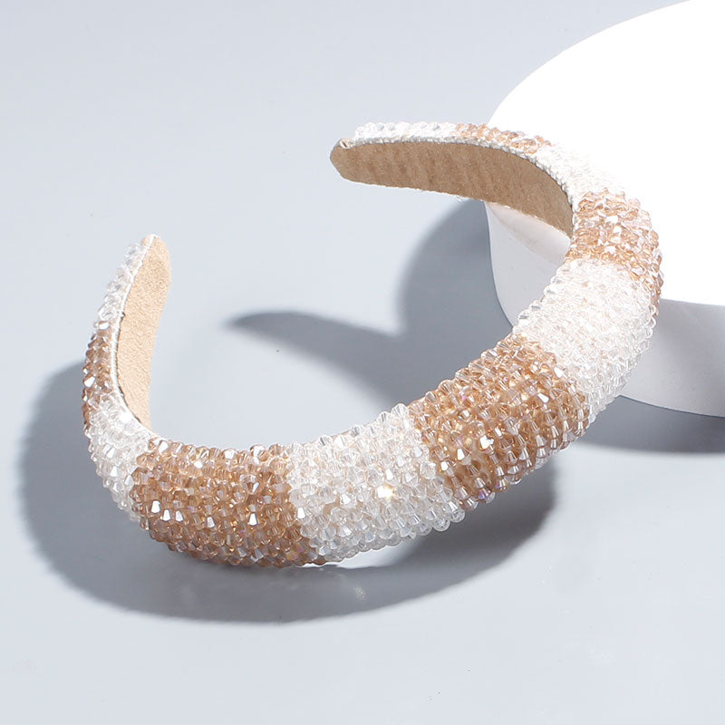 Simple pearl red thin sponge headband