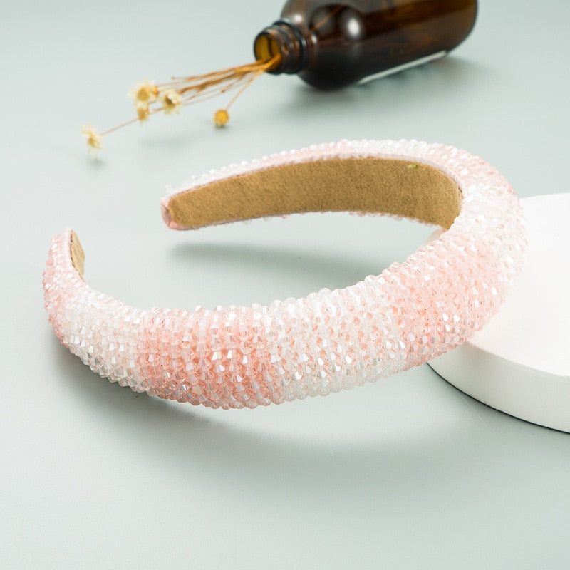 Simple pearl red thin sponge headband