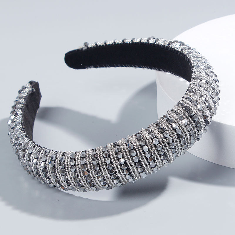 Simple pearl red thin sponge headband