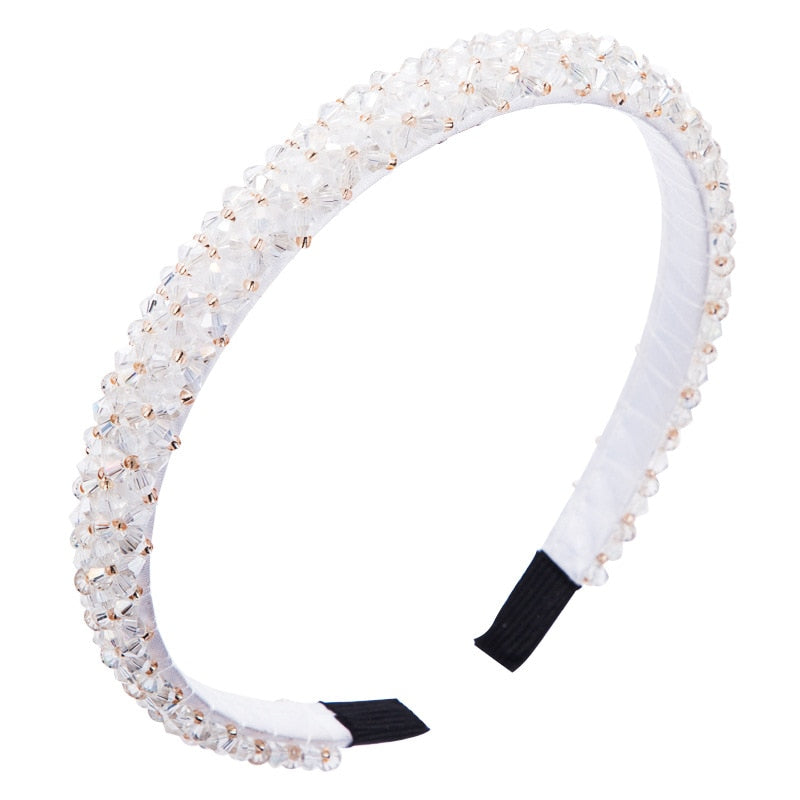 Simple pearl red thin sponge headband