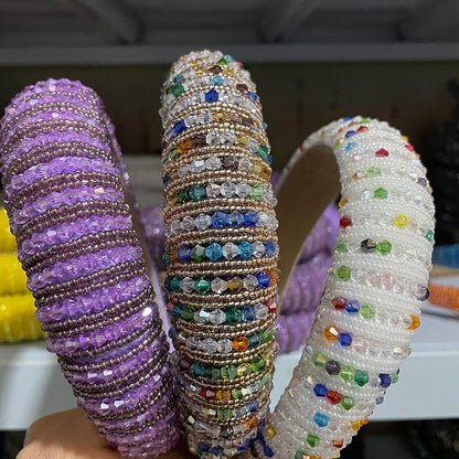 Simple pearl red thin sponge headband