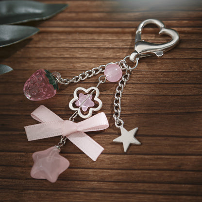 Small fresh bow keychain