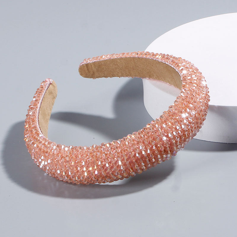 Simple pearl red thin sponge headband