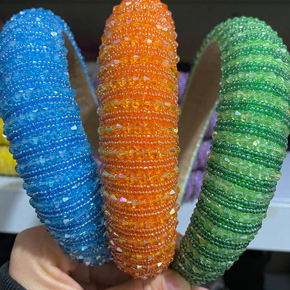 Simple pearl red thin sponge headband