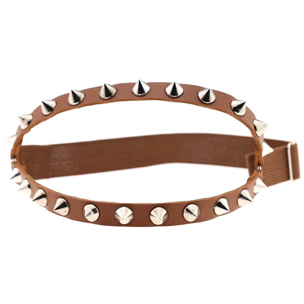 Sexy Decorative Punk Hip Hop Leather Double Row Rivet Garter Belt