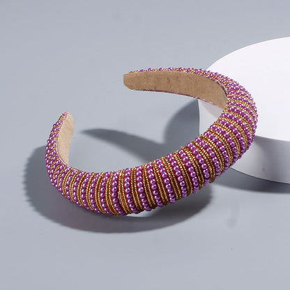 Simple pearl red thin sponge headband